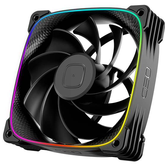 A large main feature product image of Geometric Future Squama 3003 Reverse - 120x30mm ARGB Performance PWM Fan (Black)