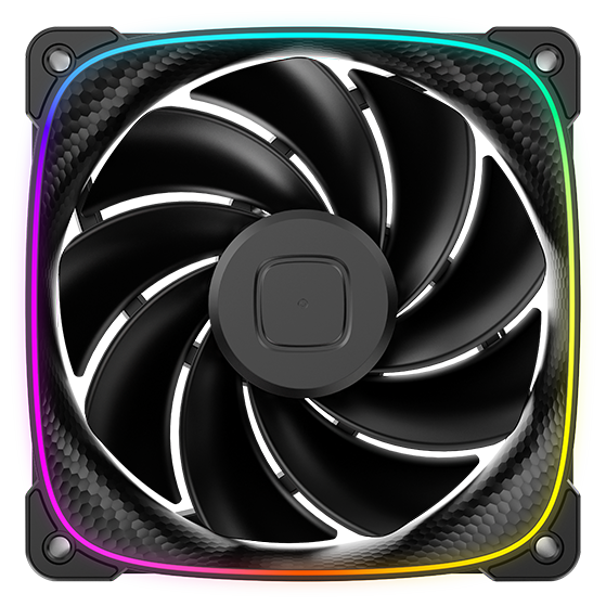 A large main feature product image of Geometric Future Squama 3003 Reverse - 120x30mm ARGB Performance PWM Fan 3-Pack (Black)