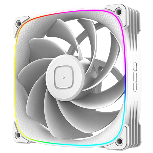 A large main feature product image of Geometric Future Squama 3003 Reverse - 120x30mm ARGB Performance PWM Fan (White)