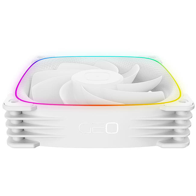 A large main feature product image of Geometric Future Squama 3003 Reverse - 120x30mm ARGB Performance PWM Fan (White)