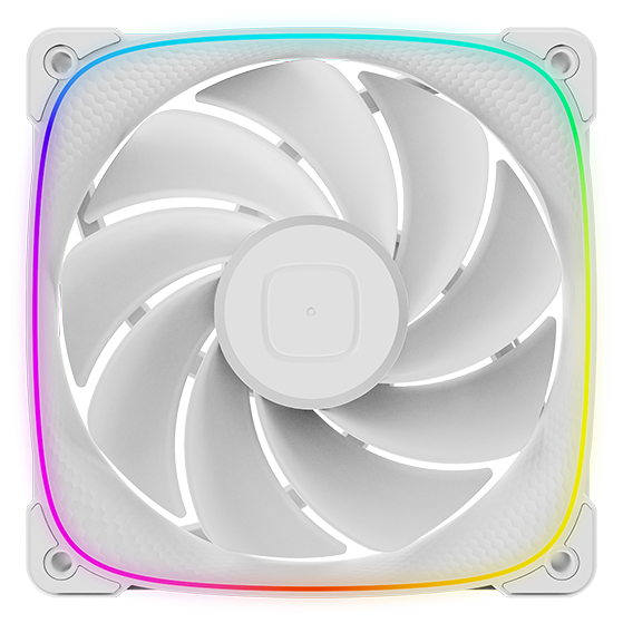 A large main feature product image of Geometric Future Squama 3003 Reverse - 120x30mm ARGB Performance PWM Fan 3-Pack (White)
