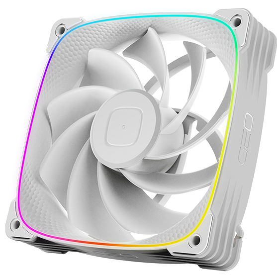 A large main feature product image of Geometric Future Squama 3003 Reverse - 120x30mm ARGB Performance PWM Fan 3-Pack (White)