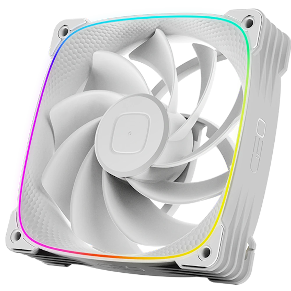 A large main feature product image of Geometric Future Squama 3003 Reverse - 120x30mm ARGB Performance PWM Fan 3-Pack (White)
