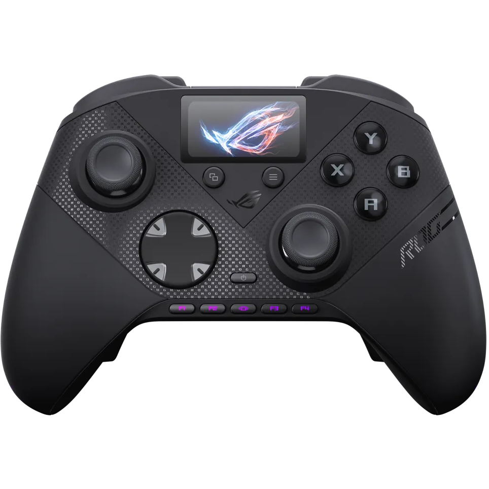 A large main feature product image of ASUS ROG Raikiri II Pro Tri-Mode Wireless PC Controller