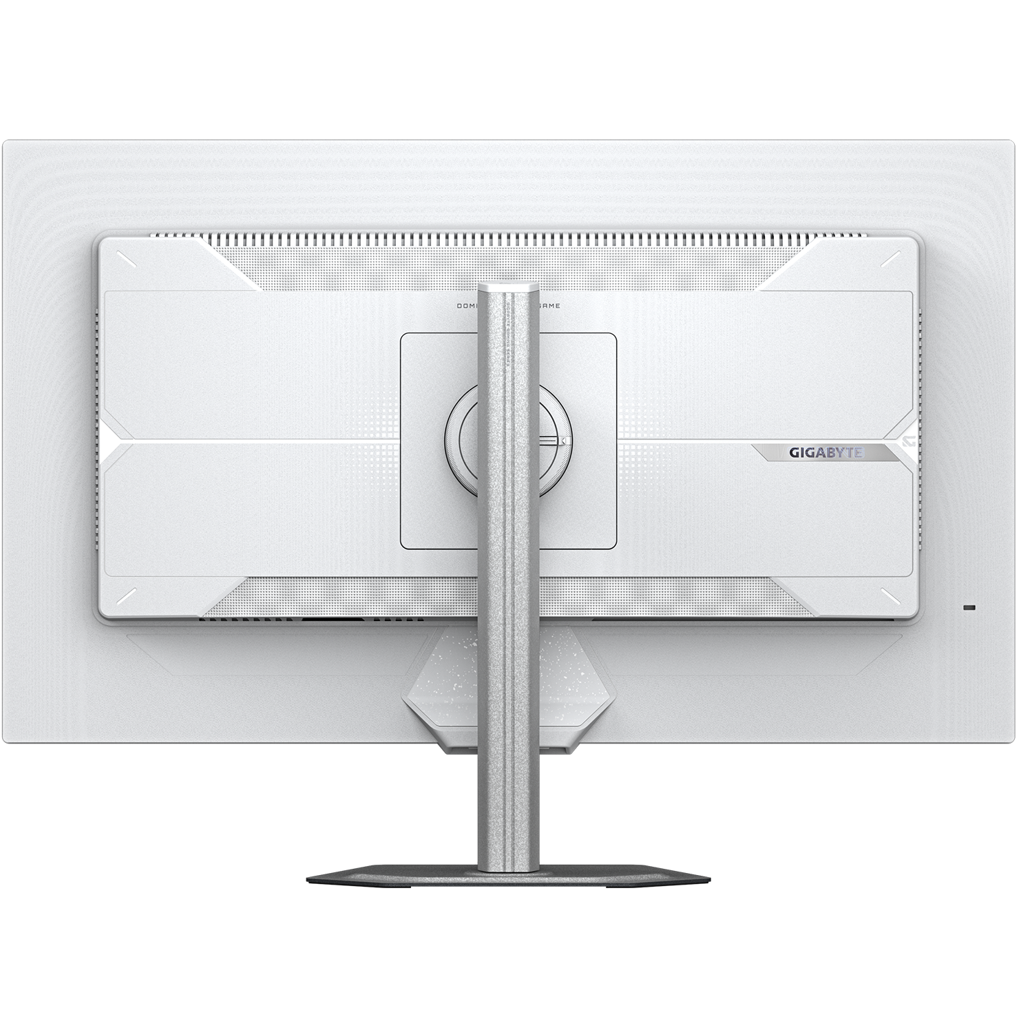 A large main feature product image of Gigabyte M27UP ICE - 27" 4K 160Hz / 24" 1080p 320Hz Dual Mode IPS Gaming Monitor (White)