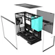 A small tile product image of Geometric Future Model 5 - Mid Tower Glass Case (Black/Azure)