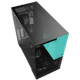 A small tile product image of Geometric Future Model 5 - Mid Tower Glass Case (Black/Azure)