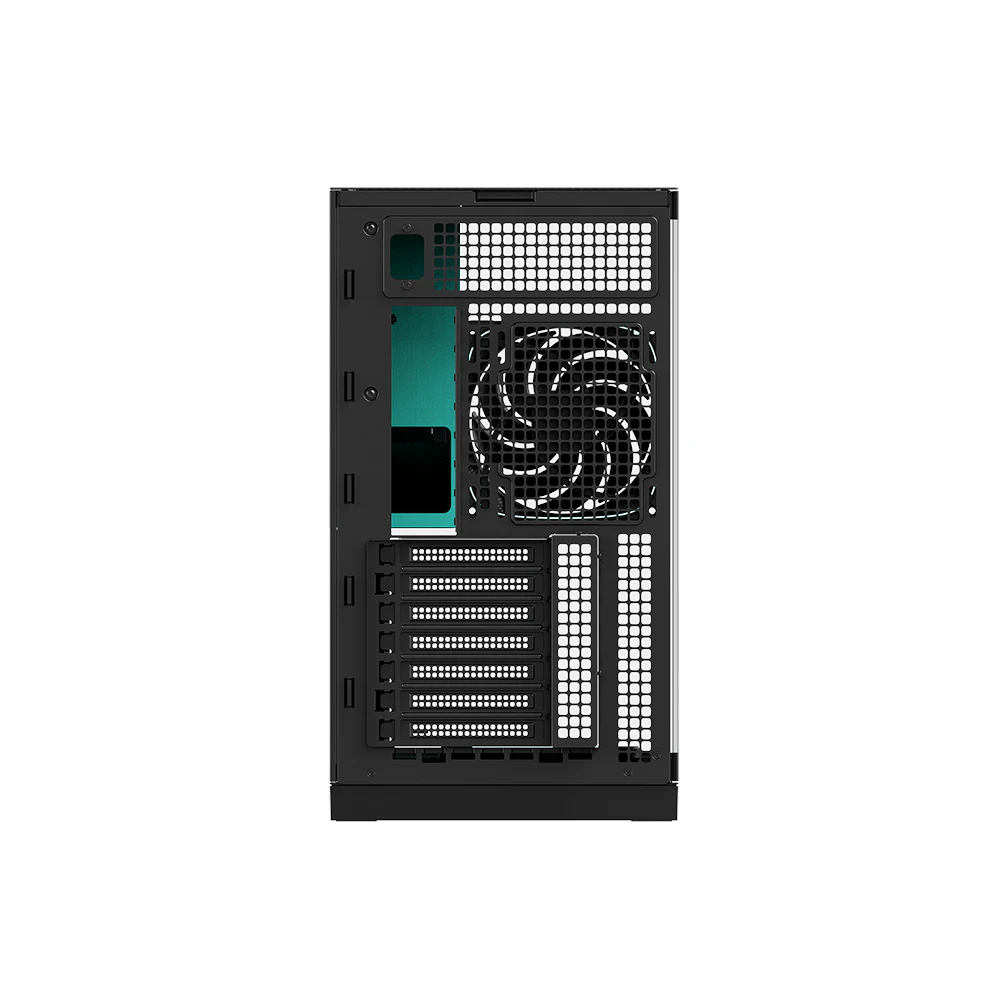 A large main feature product image of Geometric Future Model 5 - Mid Tower Glass Case (Black/Azure)