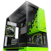 A product image of Geometric Future Model 3 - Micro Tower Glass Case (Black/Green)