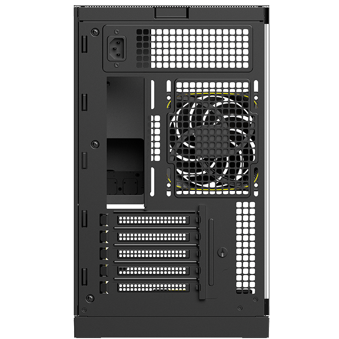 A large main feature product image of Geometric Future Model 3 - Micro Tower Glass Case (Black/Grey)