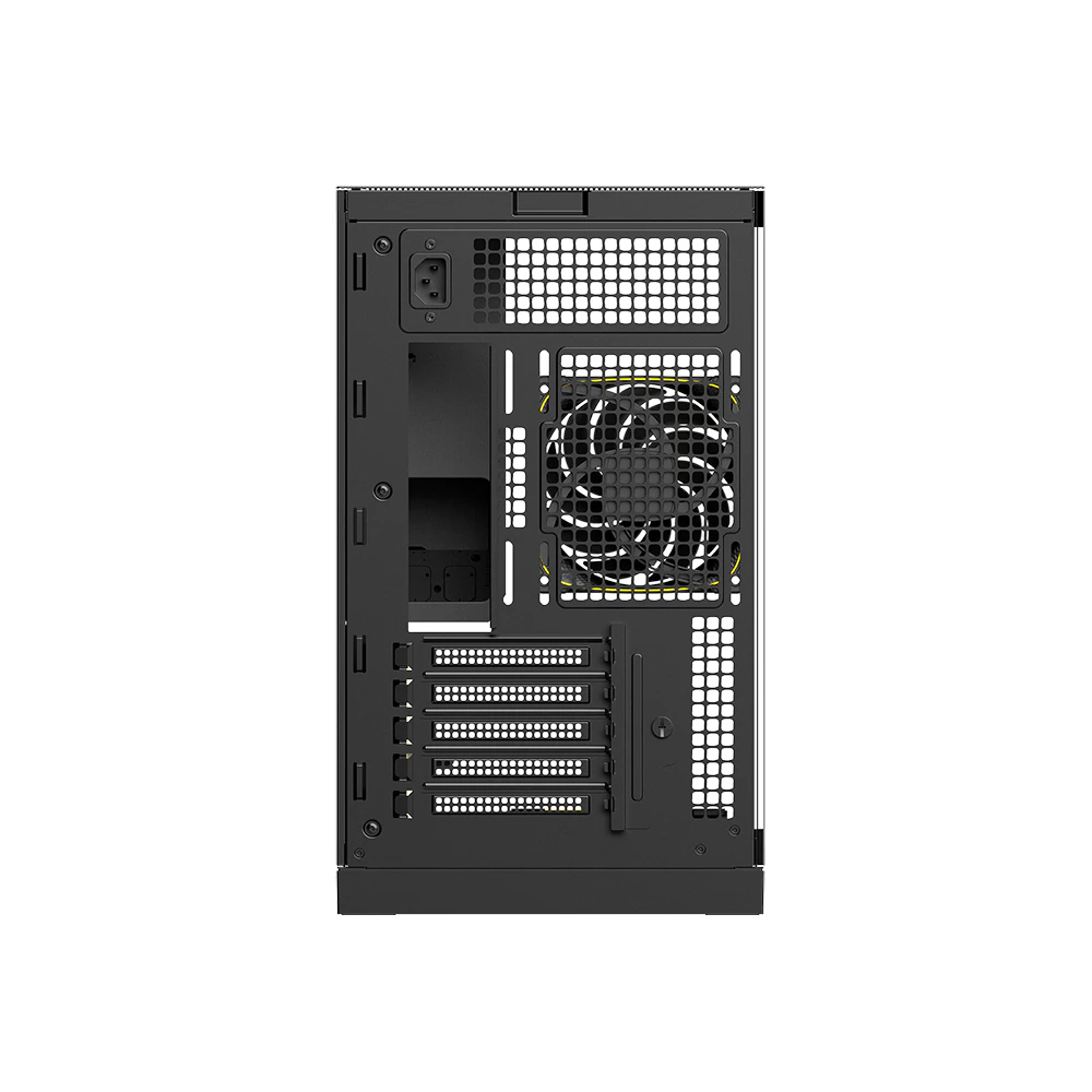 A large main feature product image of Geometric Future Model 3 - Micro Tower Glass Case (Black/Grey)