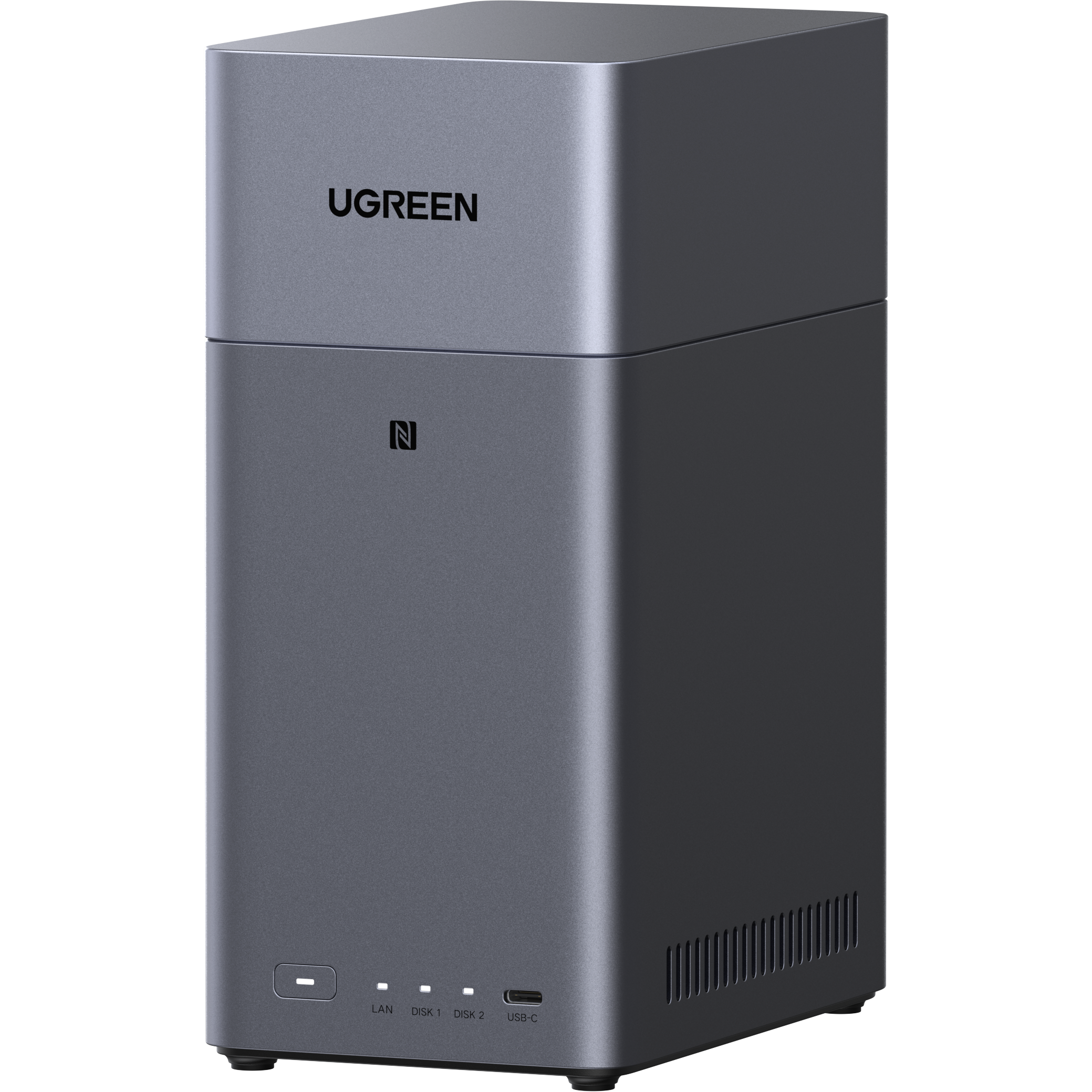 A large main feature product image of EX-DEMO UGREEN NASync DH2300 2-Bay NAS (1.8GHz ARM 8-Core, 4GB RAM, 1GbE)