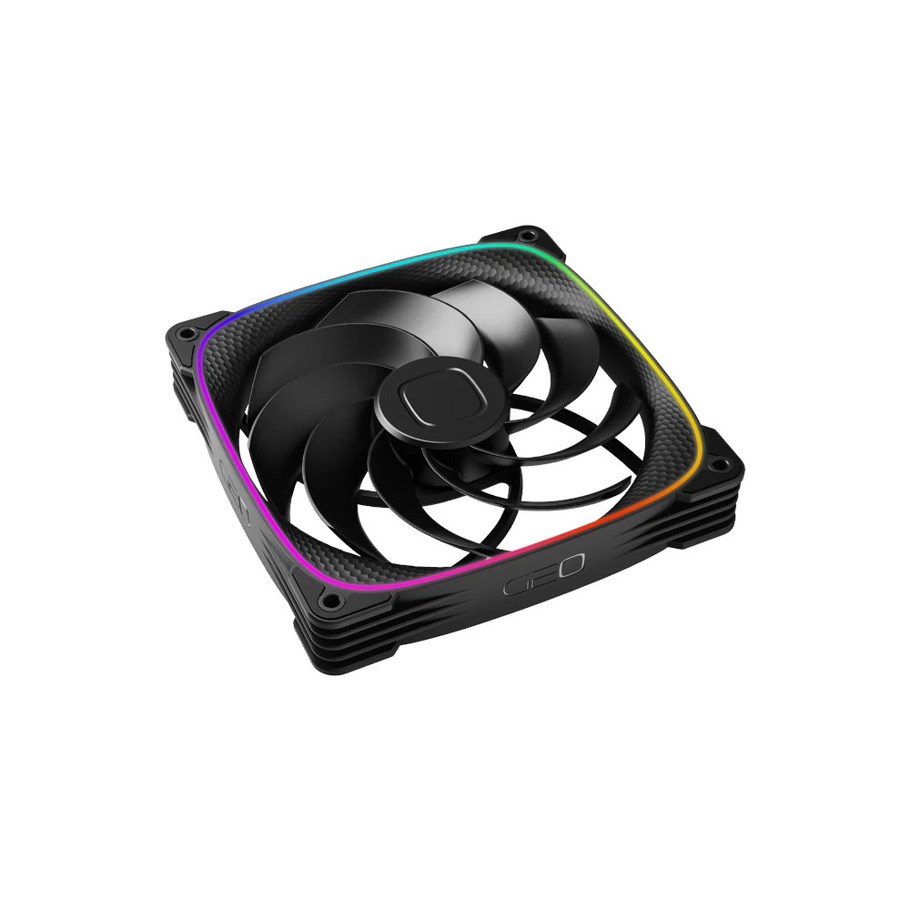 A large main feature product image of EX-DEMO Geometric Future Squama 2503 Reverse - 140mm ARGB PWM Fan 3-Pack (Black)