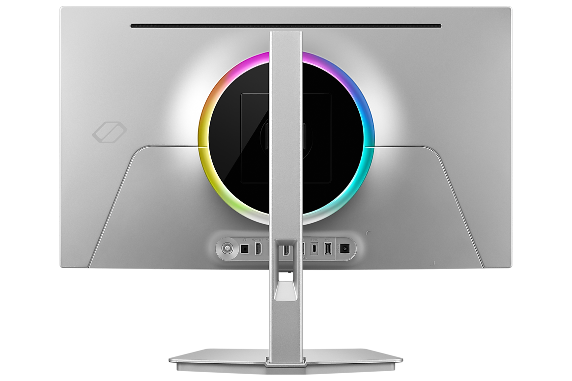 A large main feature product image of Samsung Odyssey OLED G8 G80SH - 27" 4K 240Hz 0.03ms QD-OLED Gaming Monitor