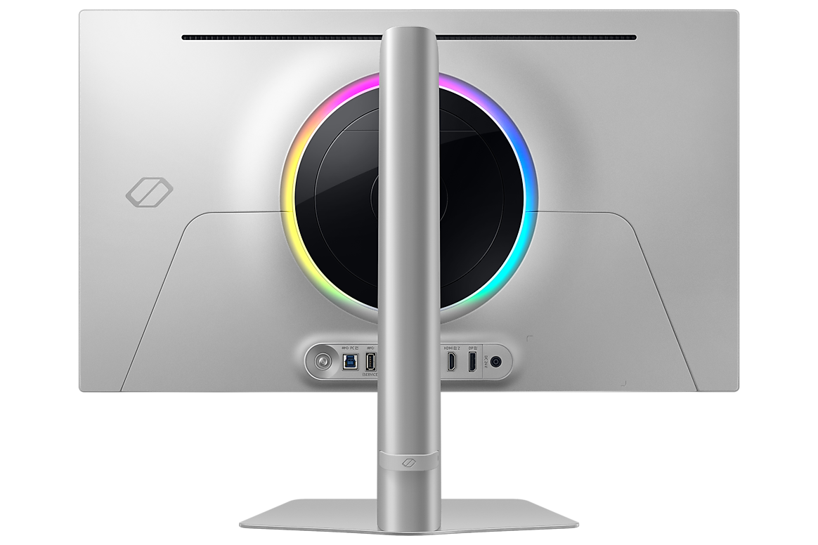 A large main feature product image of Samsung Odyssey OLED G6 G60SD - 27" 1440p 360Hz 0.03ms OLED Gaming Monitor