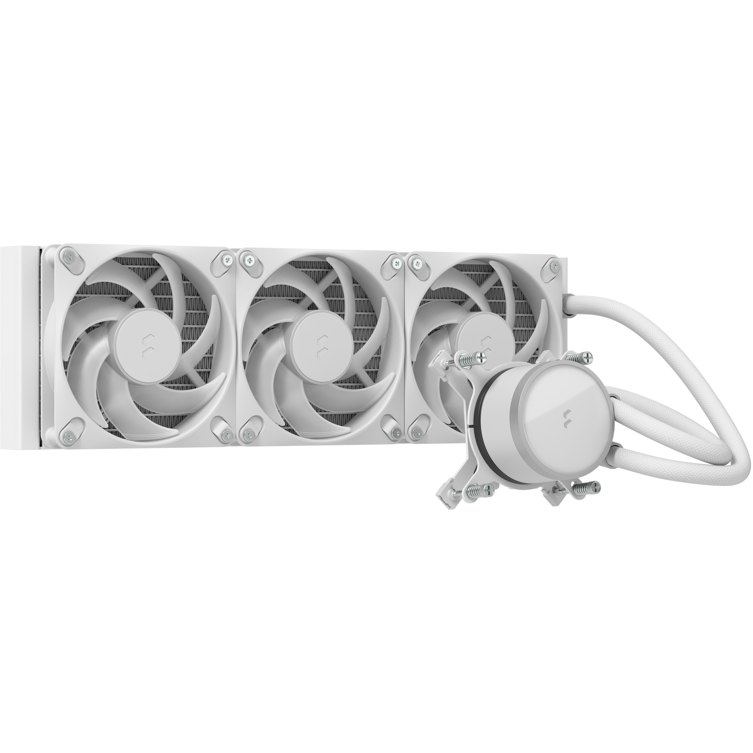 A large main feature product image of Fractal Design Radius 360mm ARGB AIO Liquid CPU Cooler (White)