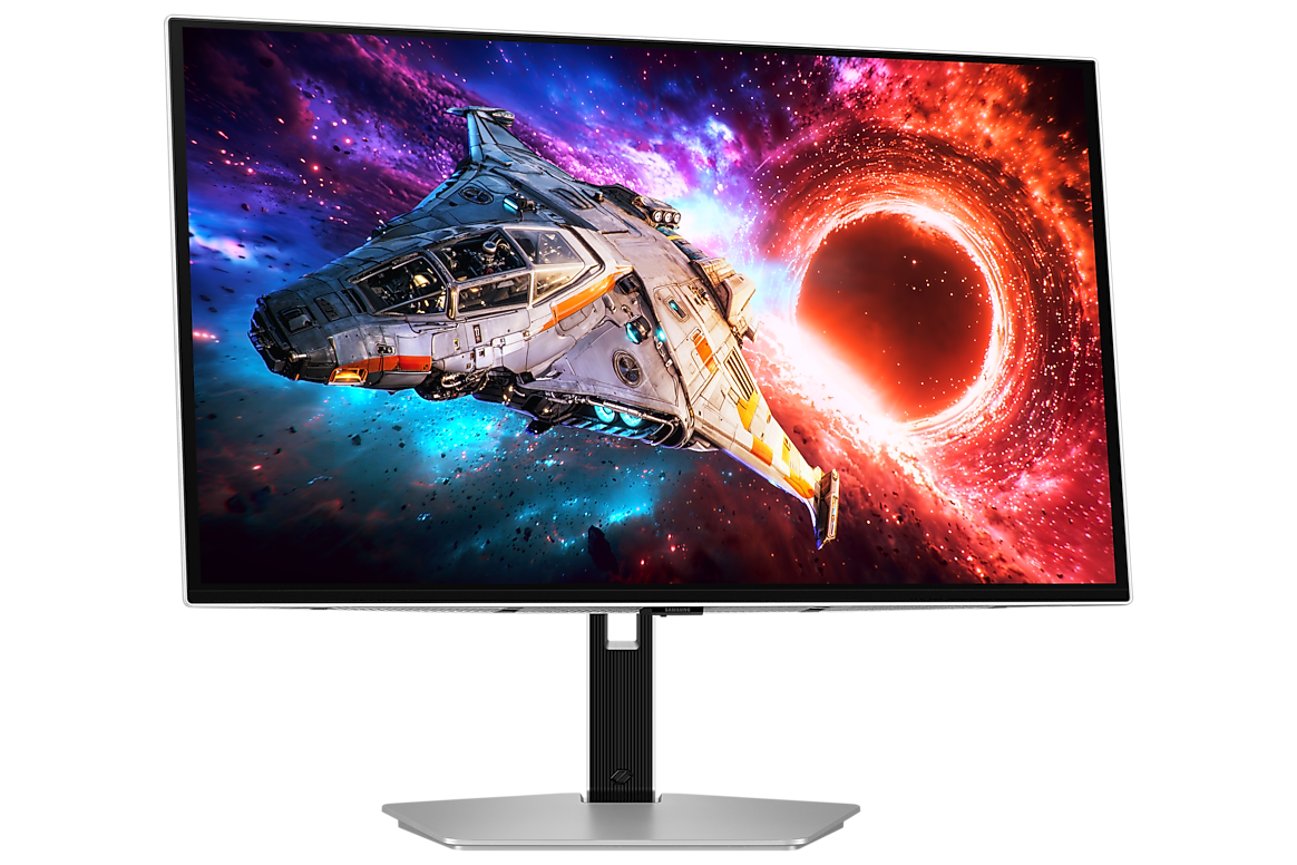 A large main feature product image of Samsung Odyssey OLED G8 G80SH - 27" 4K 240Hz 0.03ms QD-OLED Gaming Monitor