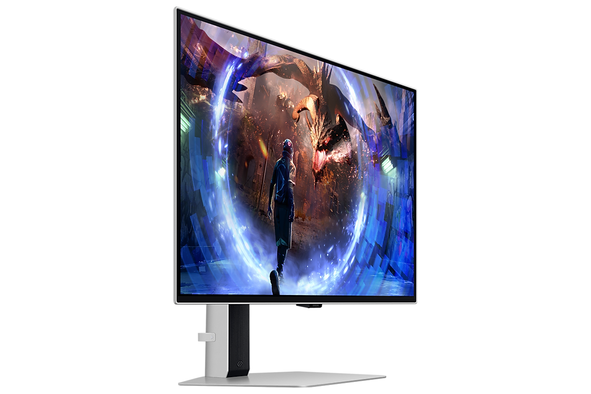 A large main feature product image of Samsung Odyssey OLED G6 G60SD - 27" 1440p 360Hz 0.03ms OLED Gaming Monitor