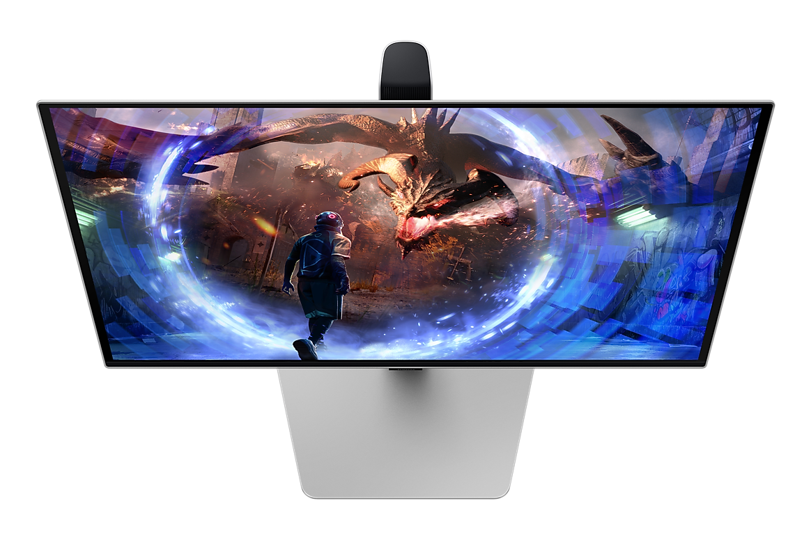 A large main feature product image of Samsung Odyssey OLED G6 G60SD - 27" 1440p 360Hz 0.03ms OLED Gaming Monitor