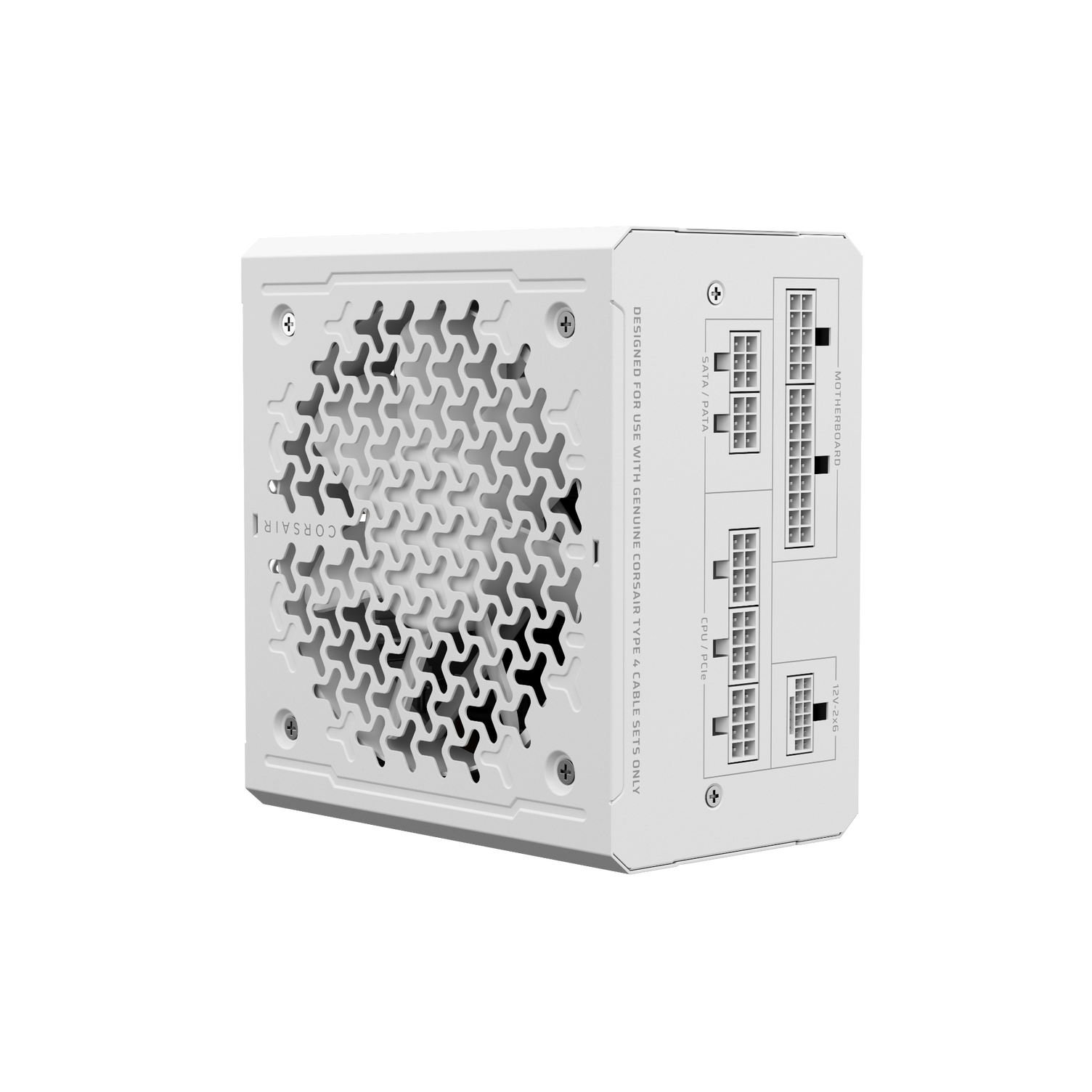 A large main feature product image of EX-DEMO Corsair RM750e - 750W Gold ATX 3.1 Modular PSU (White)