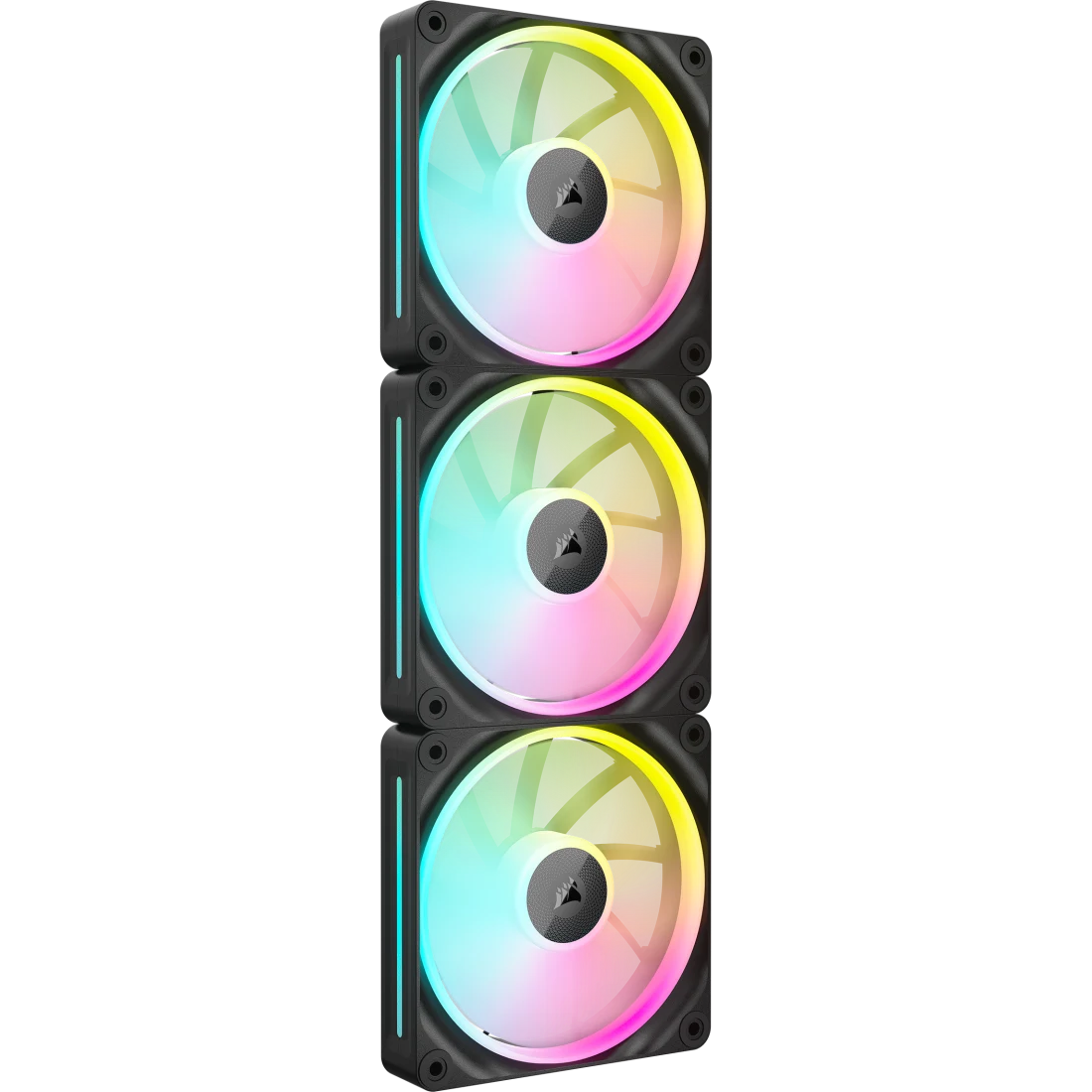 A large main feature product image of EX-DEMO Corsair iCUE LINK LX120 RGB - 120mm PWM Modular Fan 3-Pack (Black)