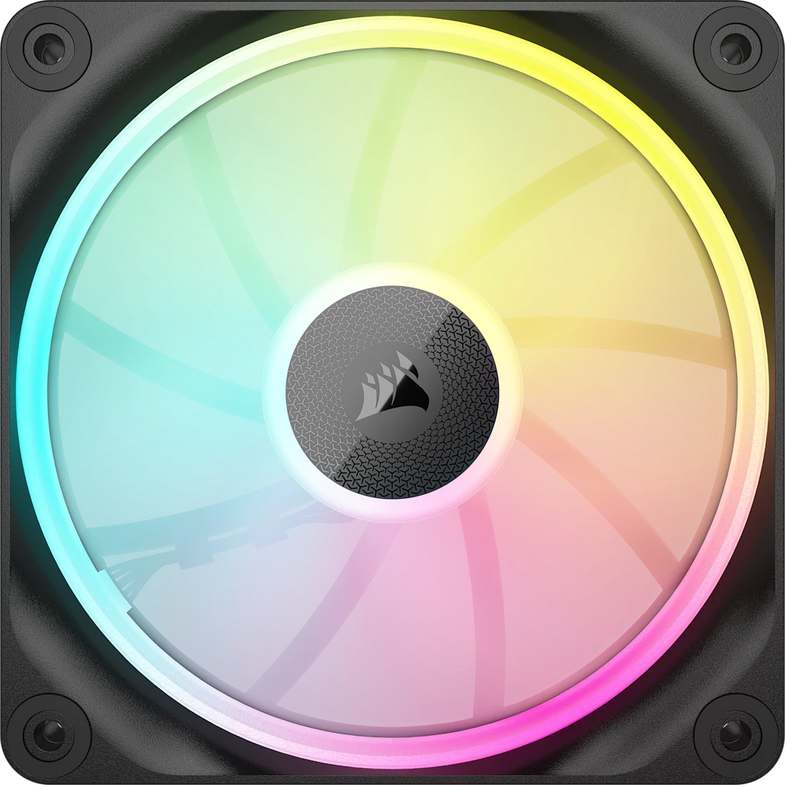A large main feature product image of EX-DEMO Corsair iCUE LINK LX120 RGB - 120mm PWM Modular Fan 3-Pack (Black)