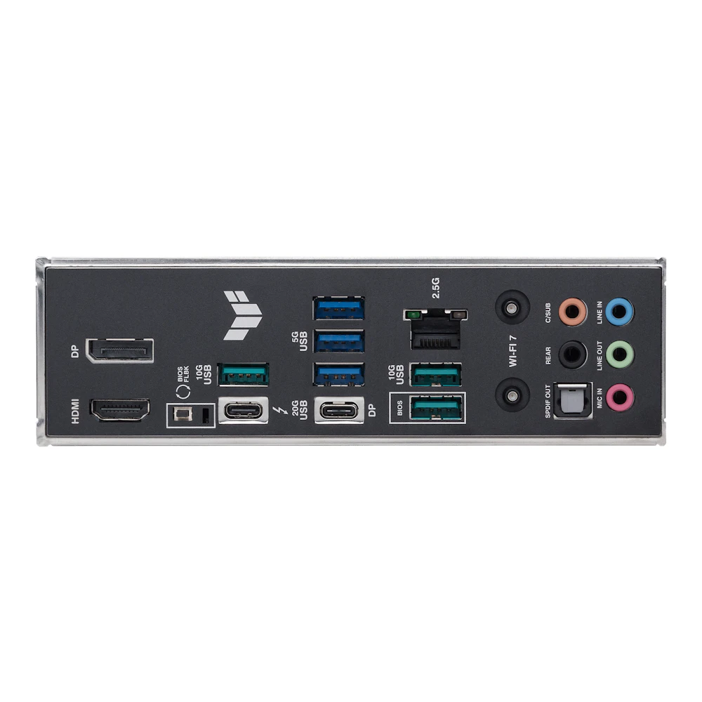 A large main feature product image of EX-DEMO ASUS TUF Gaming Z890-PLUS WiFi LGA1851 ATX Desktop Motherboard