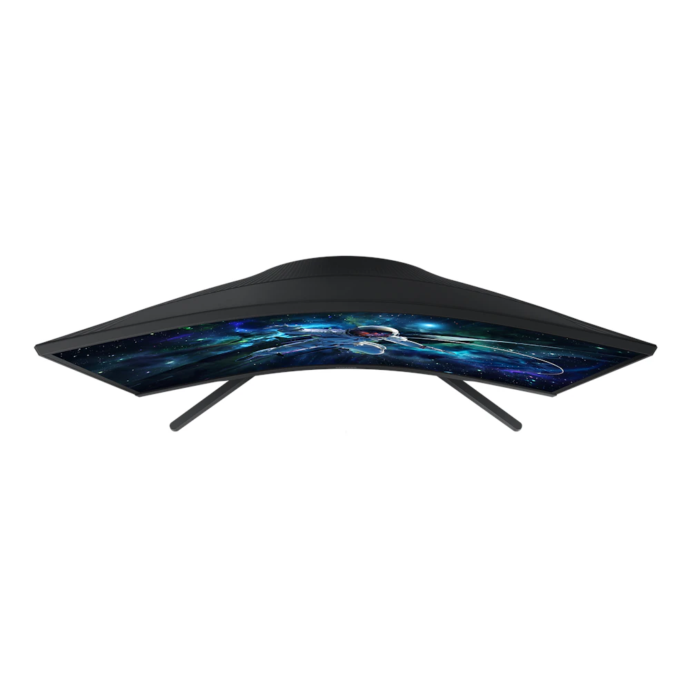 A large main feature product image of EX-DEMO Samsung Odyssey G55C - 27" Curved 1440p 165Hz VA Gaming Monitor