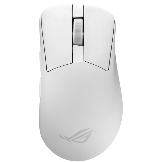 A large main feature product image of ASUS ROG Gladius IV Ace Gaming Mouse - White