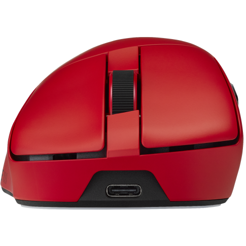 A large main feature product image of ASUS ROG Gladius IV Ace Gaming Mouse - Lava Red