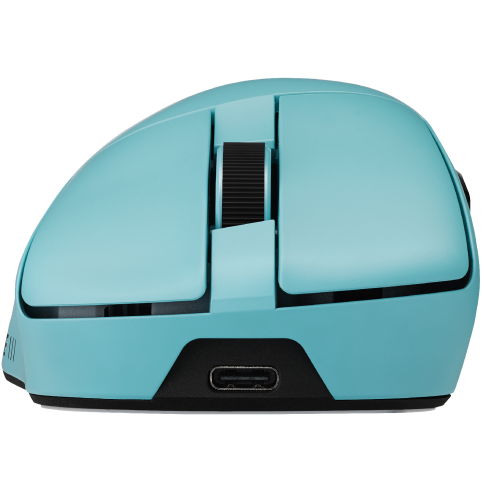 A large main feature product image of ASUS ROG Gladius IV Ace Gaming Mouse - Aqua Blue