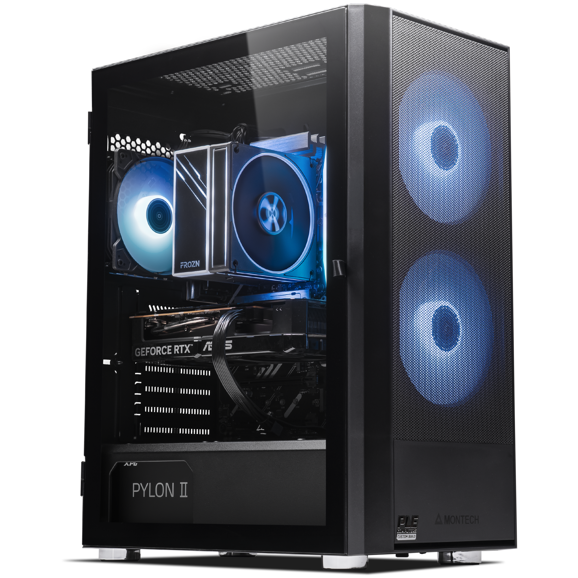 A large main feature product image of PLE Mist RTX 5060 Ti Prebuild Ready To Go Gaming PC