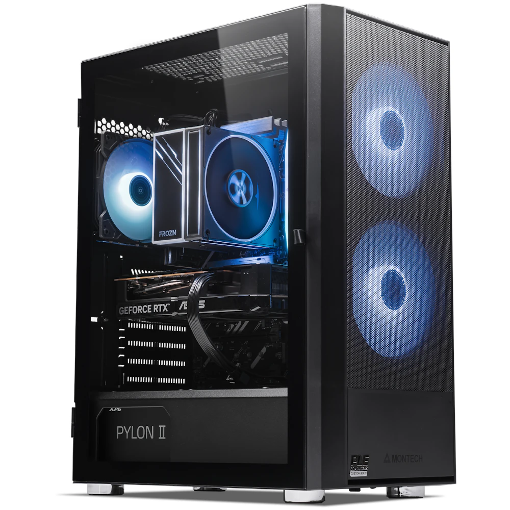 A large main feature product image of PLE Mist RTX 5060 Ti Prebuild Ready To Go Gaming PC