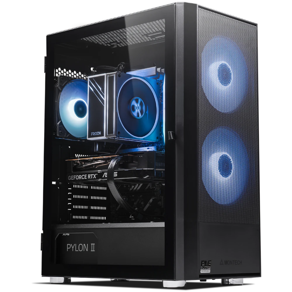A large main feature product image of PLE Mist RTX 5060 Ti Prebuild Ready To Go Gaming PC