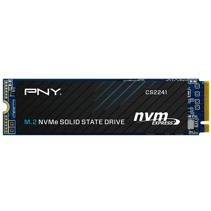 A large main feature product image of PNY CS2241 PCIe Gen4 NVMe M.2 SSD - 500GB