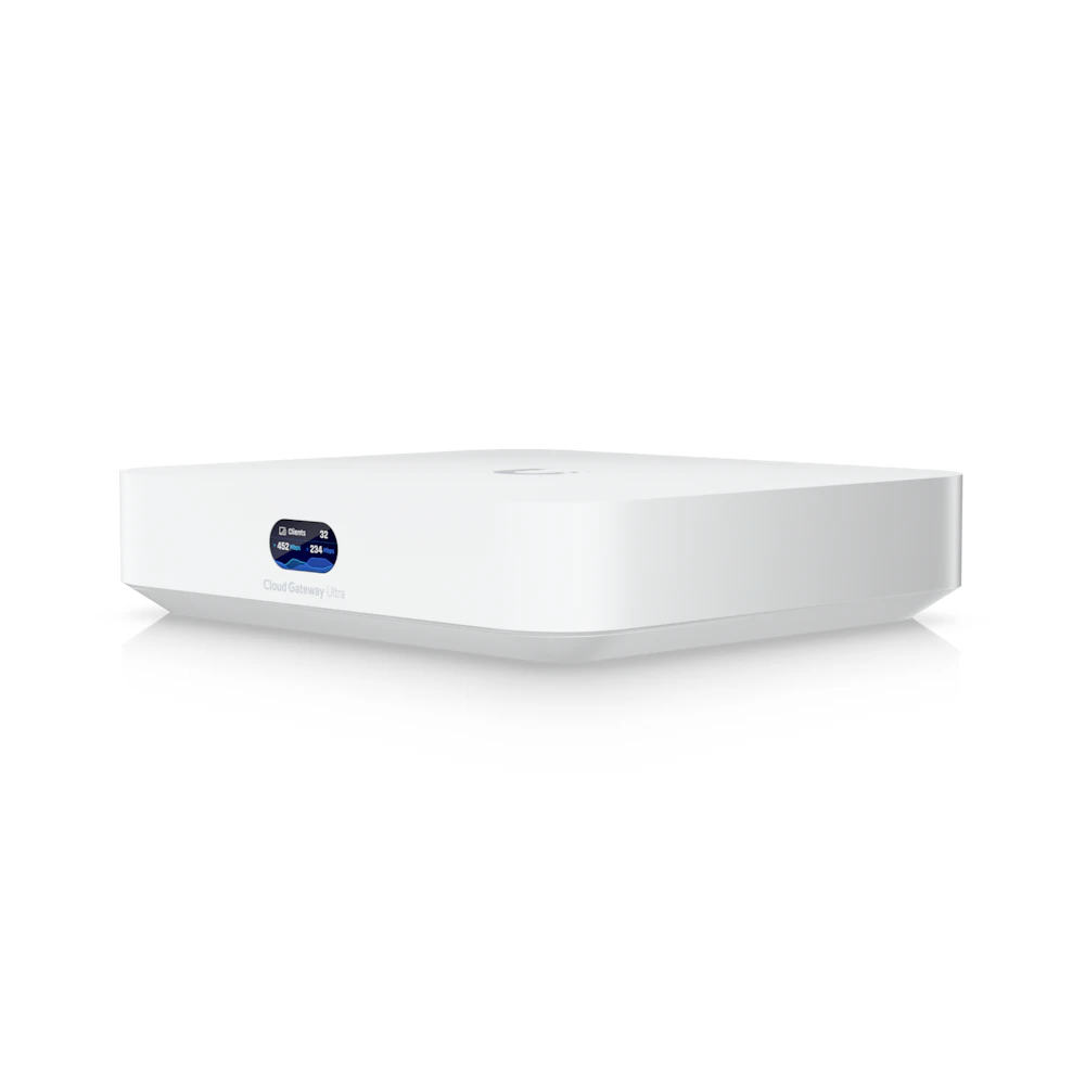 A large main feature product image of EX-DEMO Ubiquiti UniFi Cloud Gateway Ultra Router