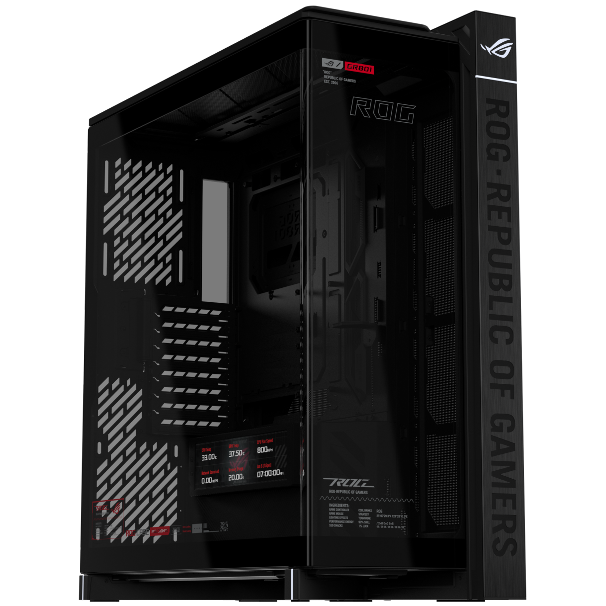 A large main feature product image of ASUS ROG Cronox GR801 Full Tower Case - Black