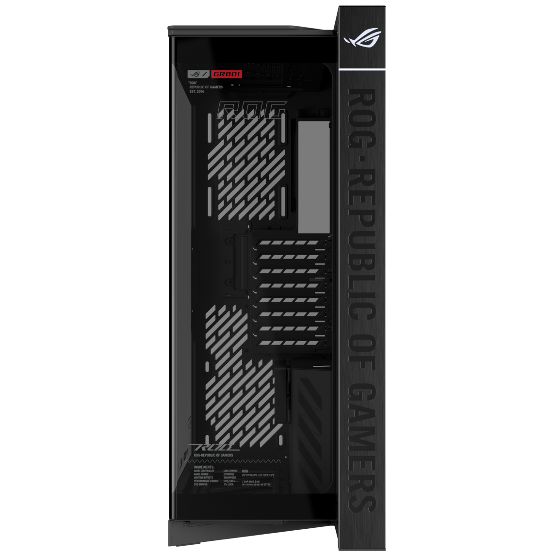 A large main feature product image of ASUS ROG Cronox GR801 Full Tower Case - Black