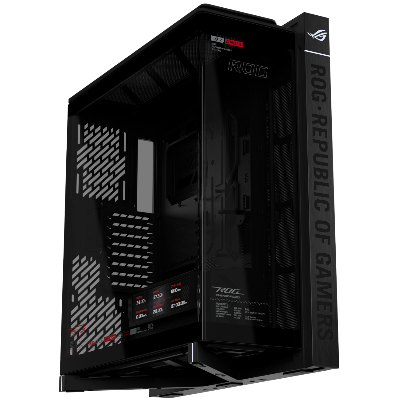 A large main feature product image of ASUS ROG Cronox GR801 Full Tower Case - Black
