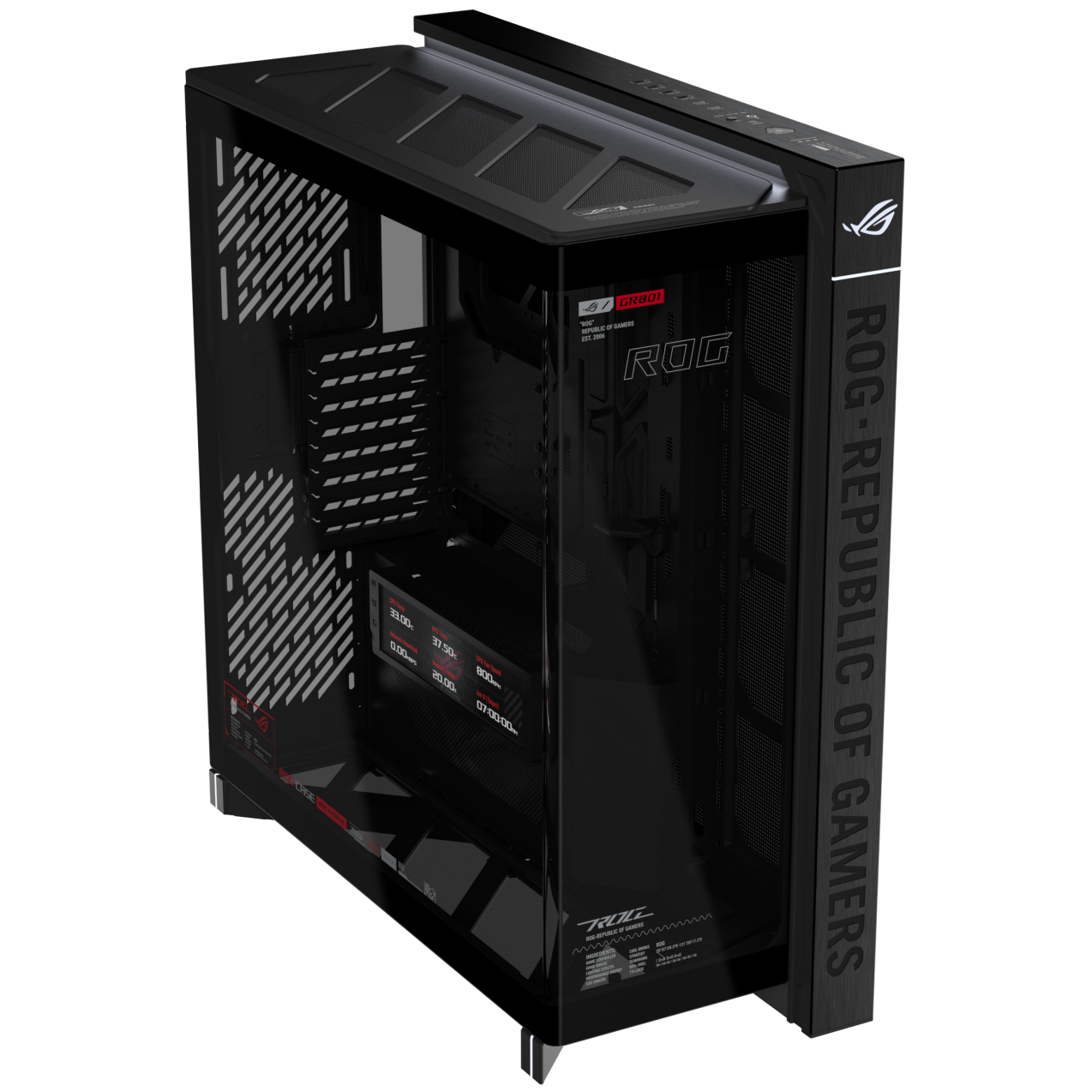 A large main feature product image of ASUS ROG Cronox GR801 Full Tower Case - Black