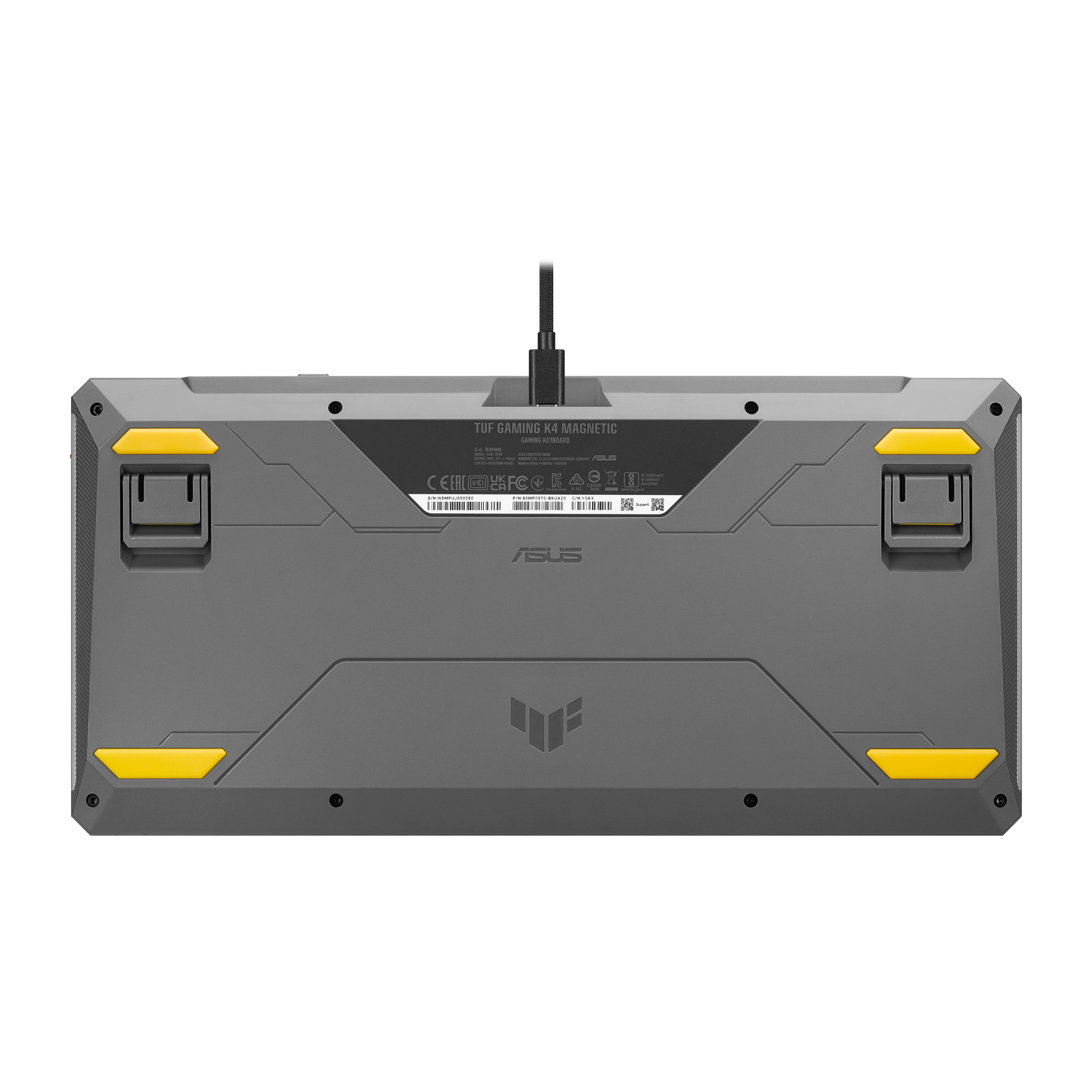 A large main feature product image of ASUS TUF Gaming K4 Magnetic Gaming Keyboard Black
