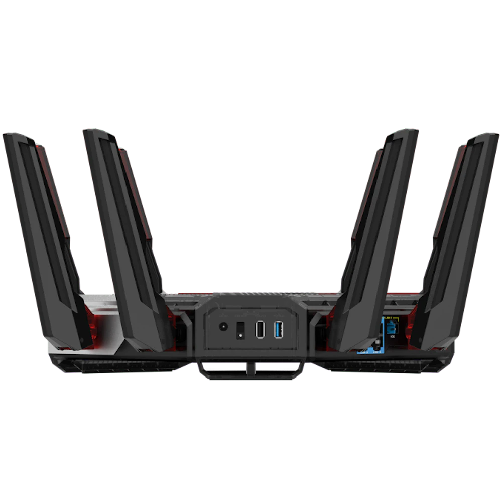 A large main feature product image of ASUS ROG Rapture GT‑BN98 Wi-Fi 8 Quad-Band AiMesh Router