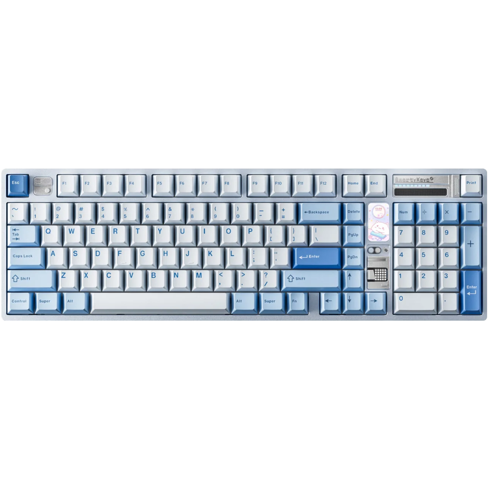 A large main feature product image of Qwertykeys QK100 Mk2 Prebuilt Wireless Mechanical Keyboard - Aquamarine Blue