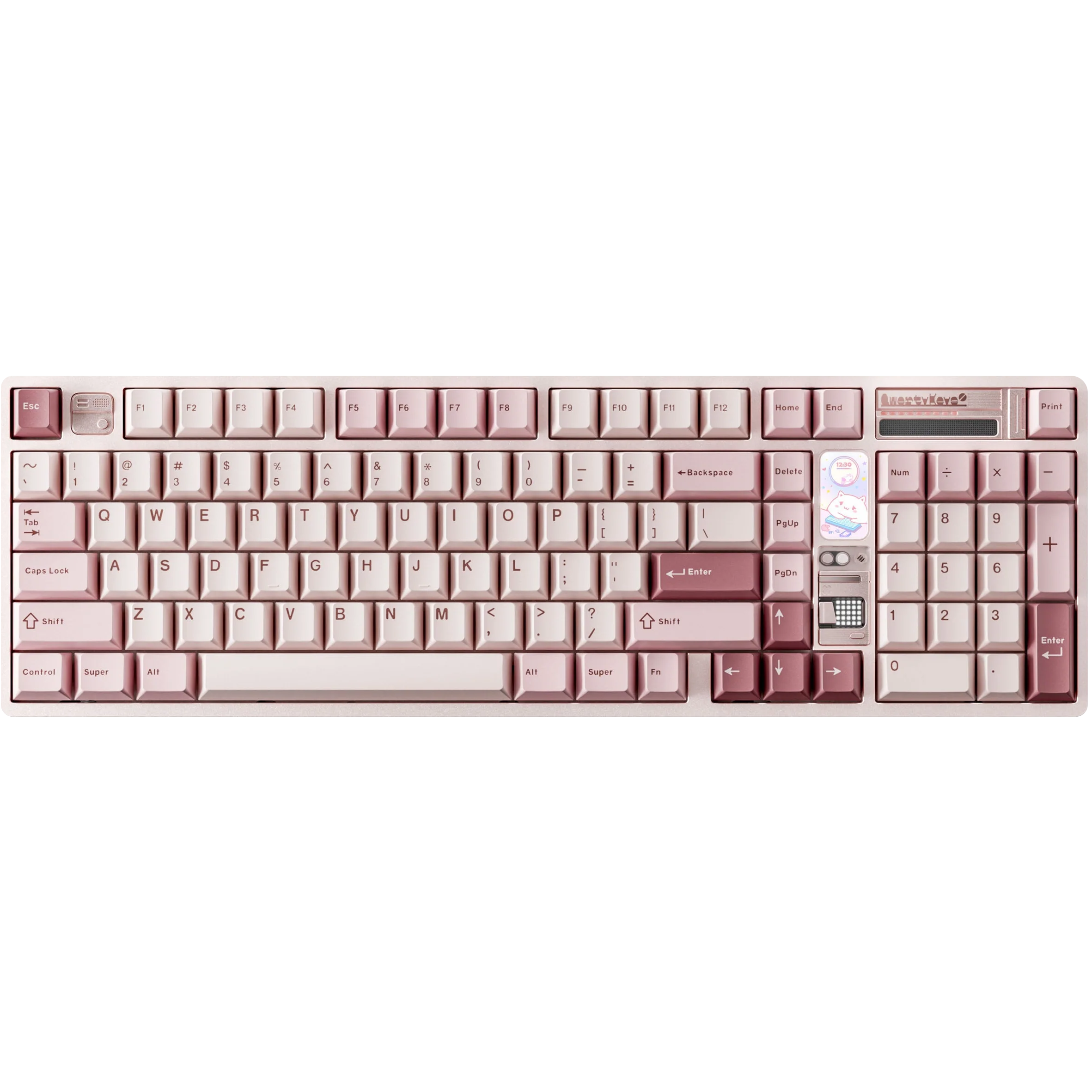 A large main feature product image of Qwertykeys QK100 Mk2 Prebuilt Wireless Mechanical Keyboard - Strawberry Pink