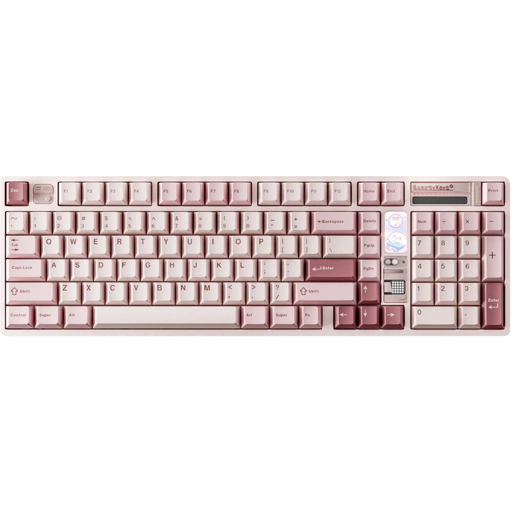 A large main feature product image of Qwertykeys QK100 Mk2 Prebuilt Wireless Mechanical Keyboard - Strawberry Pink