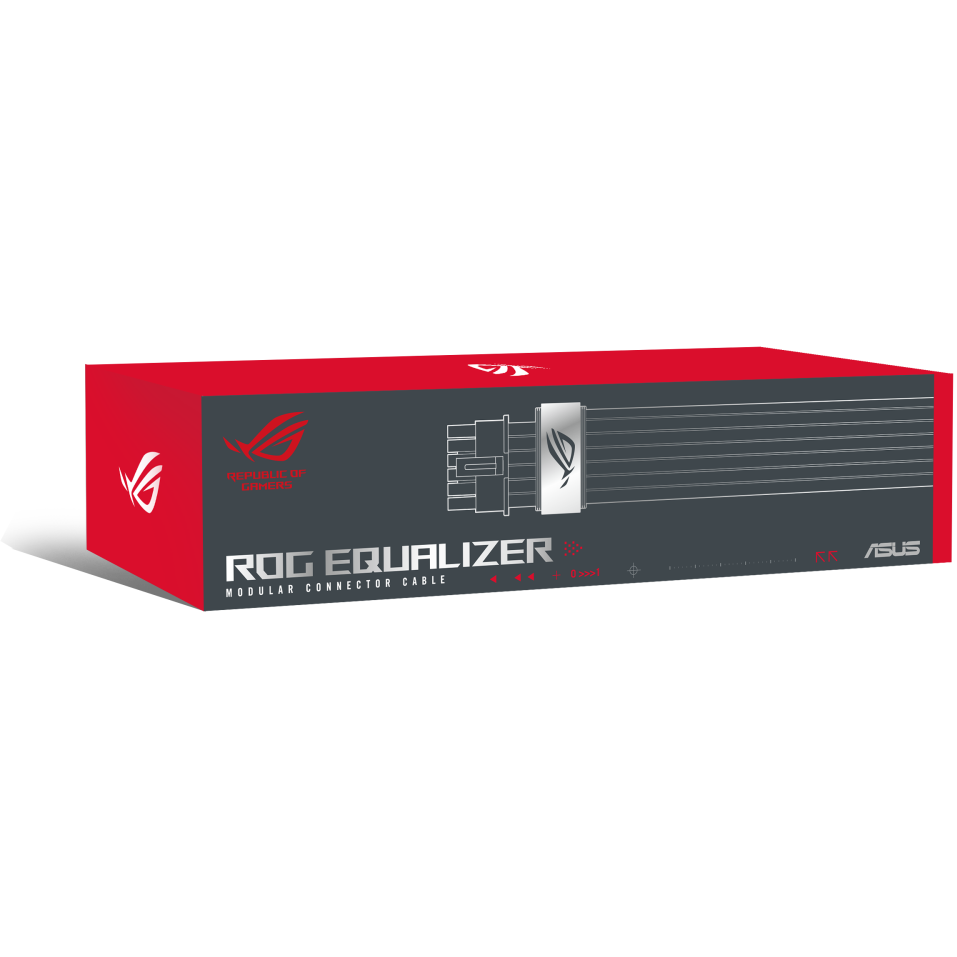 A large main feature product image of ASUS ROG Equalizer 12VHPWR Sleeved Cable - Black