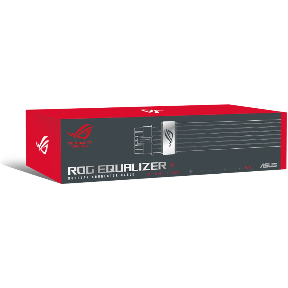 A large main feature product image of ASUS ROG Equalizer 12VHPWR Sleeved Cable - Black