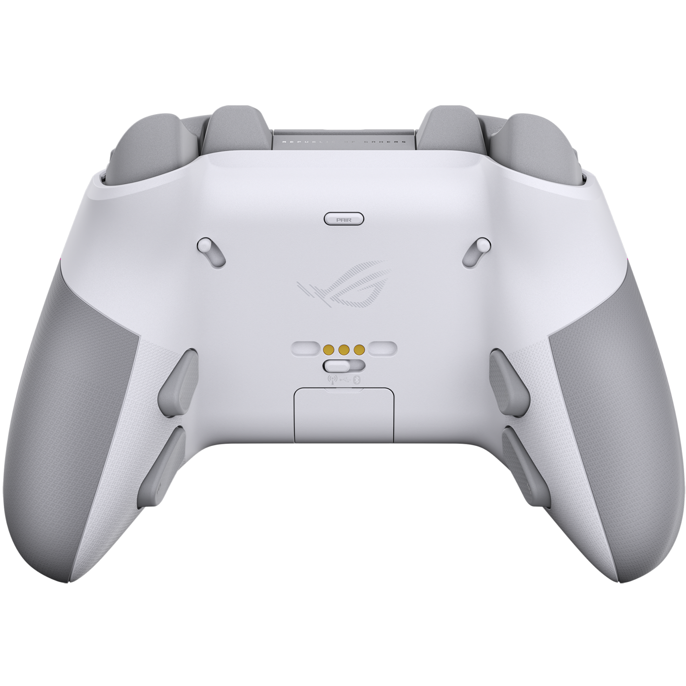 A large main feature product image of ASUS ROG Raikiri II Pro Tri-Mode Wireless PC Controller White