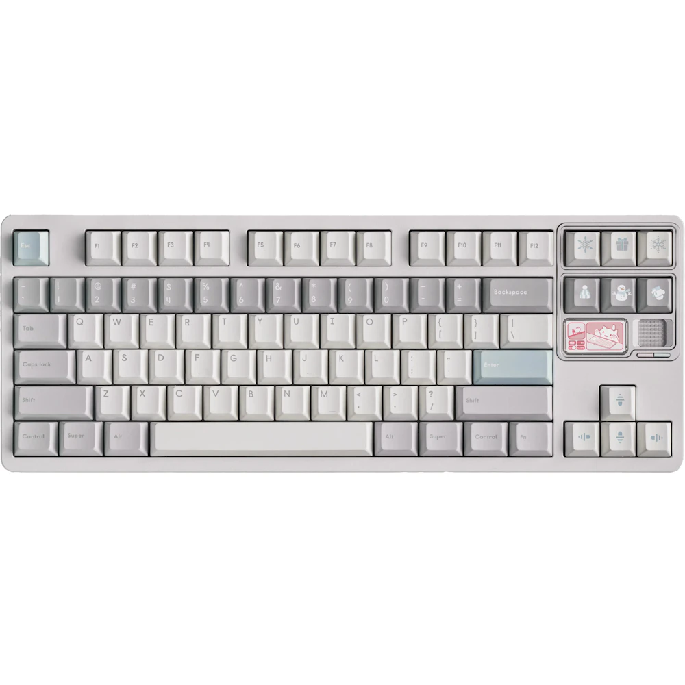 A large main feature product image of Qwertykeys QK80Mk2 Prebuilt Wireless Mechanical Keyboard - Spray-coated White