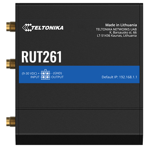 A large main feature product image of Teltonika RUT261 Industrial Cellular Cat 6 Router